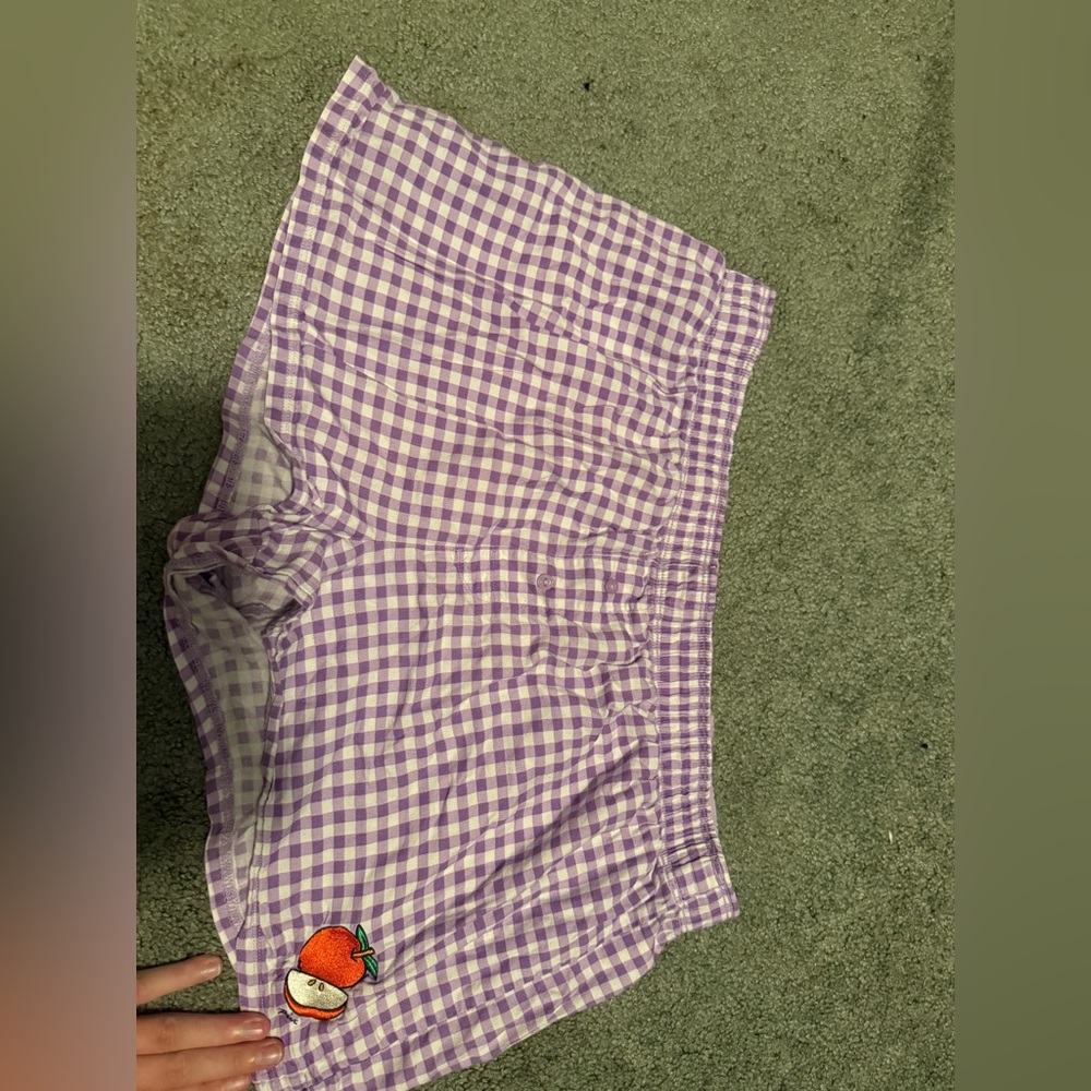 PINK Victoria's Secret Lavender Checkered Sleep Shorts